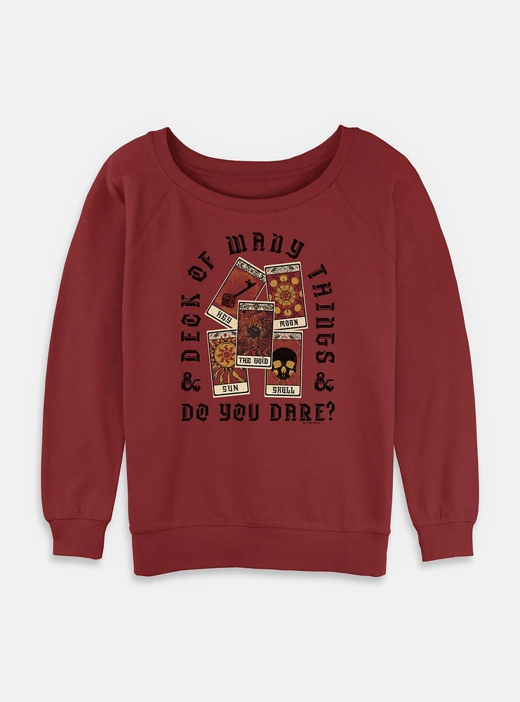 Dungeons & Dragons Do You Dare Deck Womens Slouchy Sweatshirt