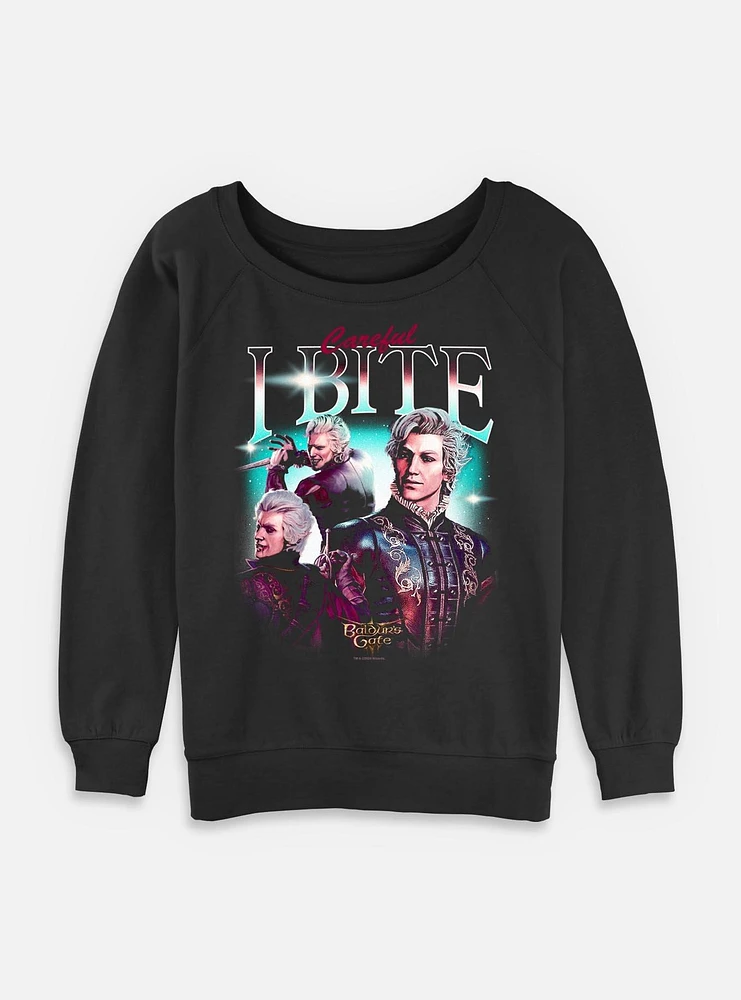 Dungeons & Dragons Astarion Careful I Bite Womens Slouchy Sweatshirt