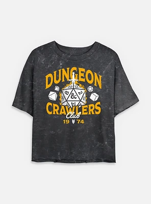 Dungeons & Dragons Dungeon Crawlers Club Mineral Wash Womens Crop T-Shirt