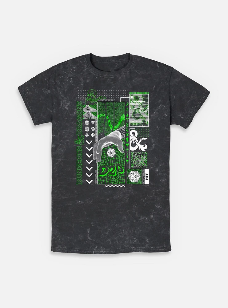 Dungeons & Dragons Trippy D20 Mineral Wash T-Shirt