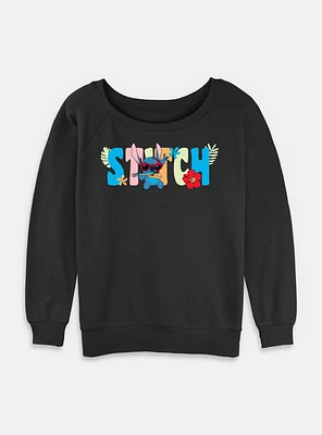 Disney Lilo & Stitch Tropic Shades Name Womens Slouchy Sweatshirt
