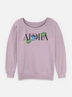 Disney Lilo & Stitch Aloha Leaves Womens Slouchy Sweatshirt
