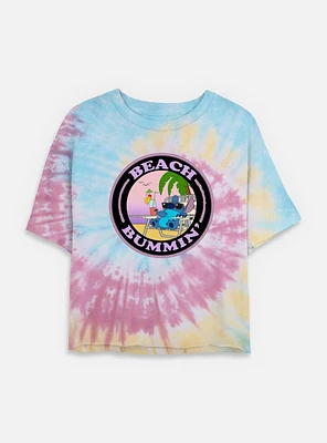 Disney Lilo & Stitch Beach Bummin' Womens Tie-Dye Crop T-Shirt