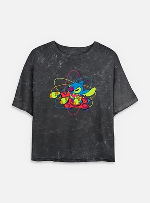 Disney Lilo & Stitch Blaster Sitch Womens Mineral Wash Crop T-Shirt