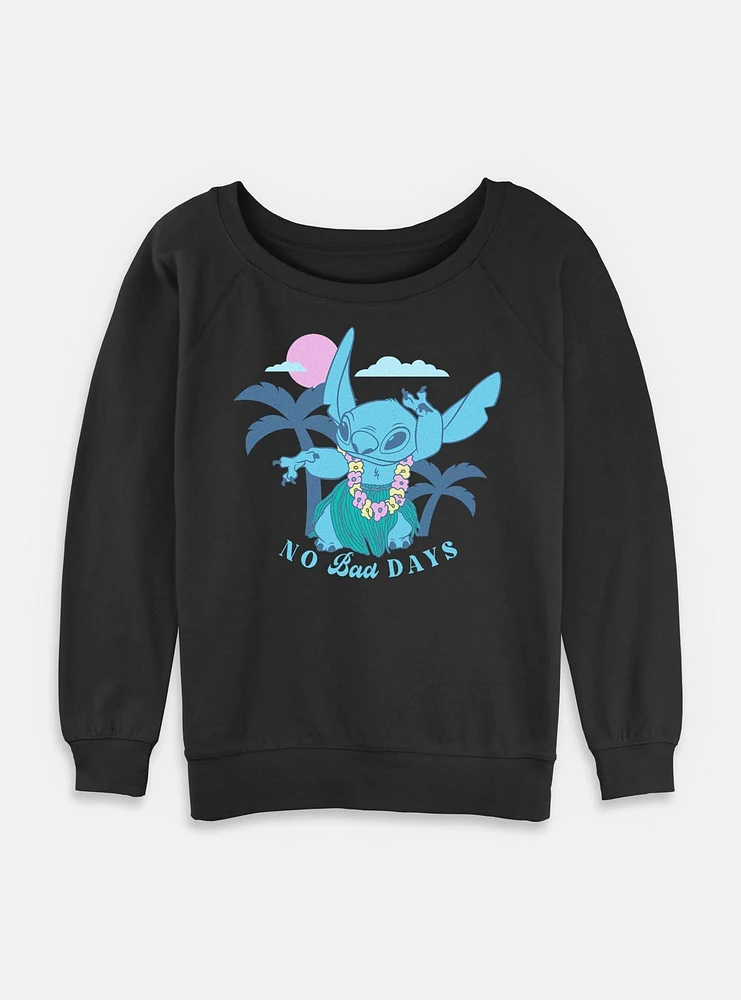 Disney Lilo & Stitch Tropical No Bad Days Womens Slouchy Sweatshirt