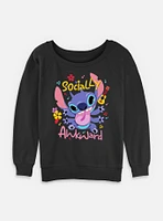 Disney Lilo & Stitch Socially Awkward Womens Slouchy Sweatshirt