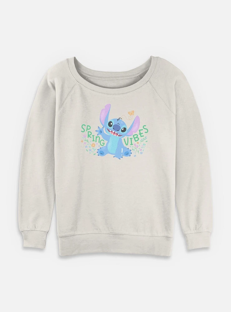 Disney Lilo & Stitch Spring Vibes Womens Slouchy Sweatshirt