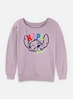 Disney Lilo & Stitch Nope Angry Face Womens Slouchy Sweatshirt