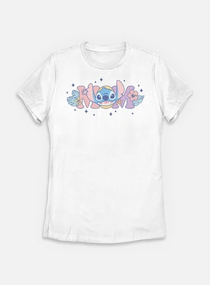 Disney Lilo & Stitch Mom Flowers Womens T-Shirt