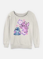 Disney Lilo & Stitch Angel Hibiscus Womens Slouchy Sweatshirt