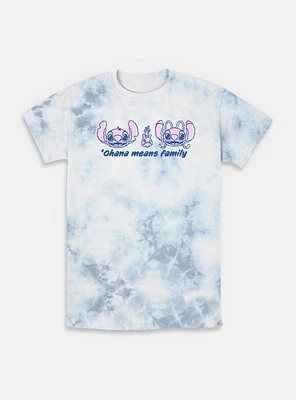Disney Lilo & Stitch Ohana Means Family Quote Tie-Dye T-Shirt