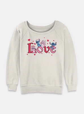 Disney Lilo & Stitch Angel Love Womens Slouchy Sweatshirt
