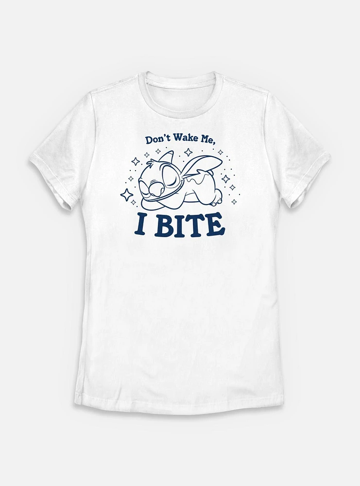 Disney Lilo & Stitch Don't Wake Me I Bite Womens T-Shirt