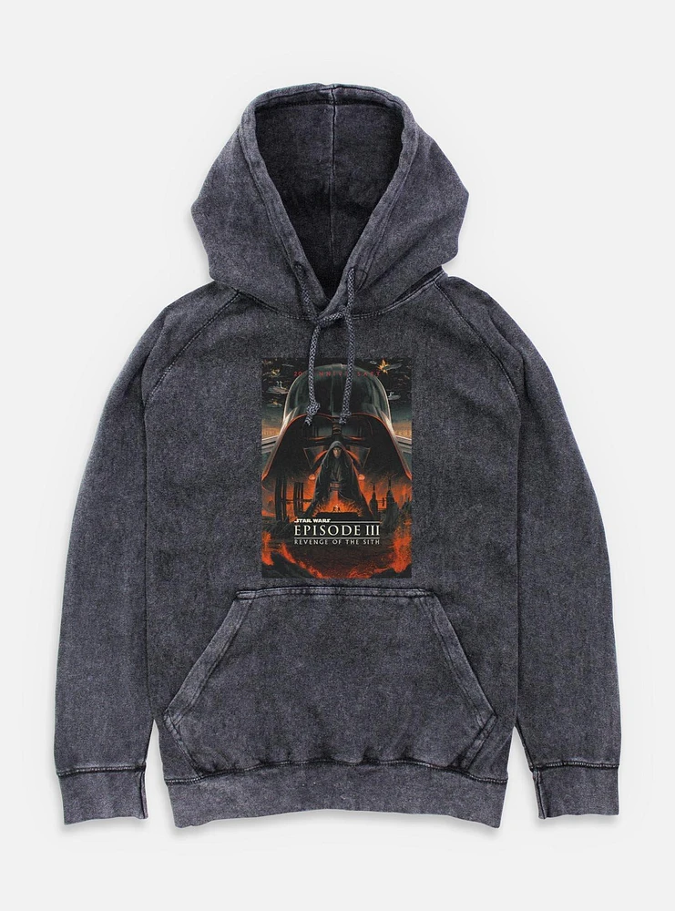 Star Wars Episode III: Revenge Of The Sith 20th Anniversary Poster Mineral Wash Hoodie