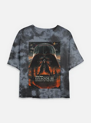 Star Wars Episode III: Revenge Of The Sith 20th Anniversary Poster Tie Dye Crop Womens T-Shirt