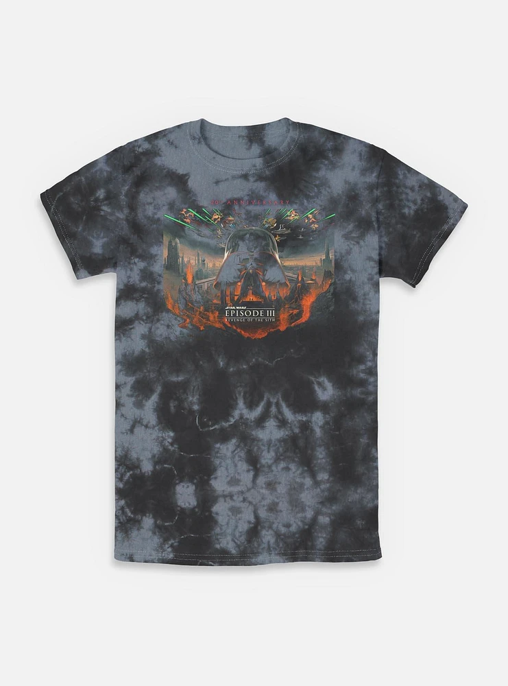Star Wars Episode III: Revenge Of The Sith 20th Anniversary Scenic Poster Tie-Dye T-Shirt