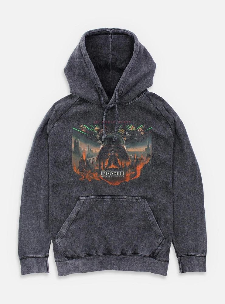 Star Wars Episode III: Revenge Of The Sith 20th Anniversary Scenic Poster Mineral Wash Hoodie