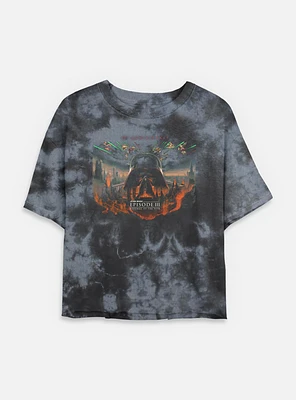 Star Wars Episode III: Revenge Of The Sith 20th Anniversary Scenic Poster Tie Dye Crop Womens T-Shirt