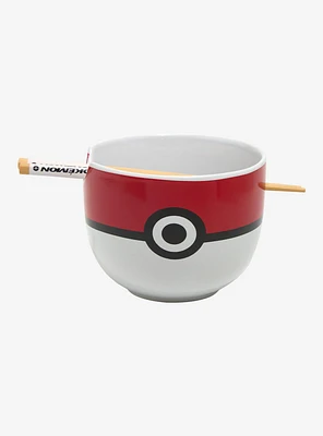 Pokémon Poké Ball Ramen Bowl With Chopsticks