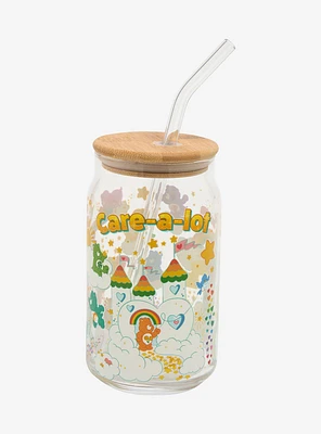 Care Bears Care-a-Lot Glass Cup With Straw