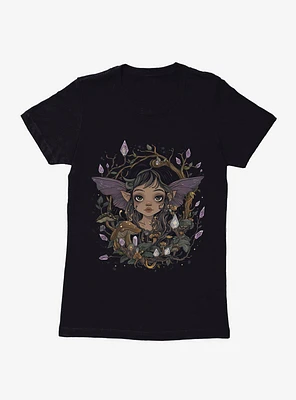 Dark Fairy Crystal Blossoms Womens T-Shirt