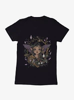 Dark Fairy Crystal Blossoms Womens T-Shirt