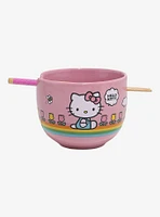 Sanrio Hello Kitty Rainbow Flowers Striped Ramen Set