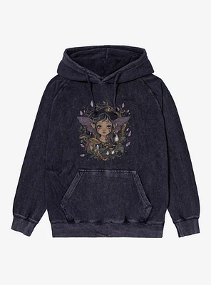 Dark Fairy Crystal Blossoms Mineral Wash Hoodie