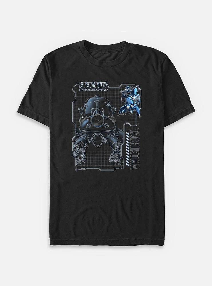 Ghost the Shell Tachikoma Schematic Big & Tall T-Shirt