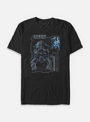 Ghost the Shell Tachikoma Schematic Big & Tall T-Shirt