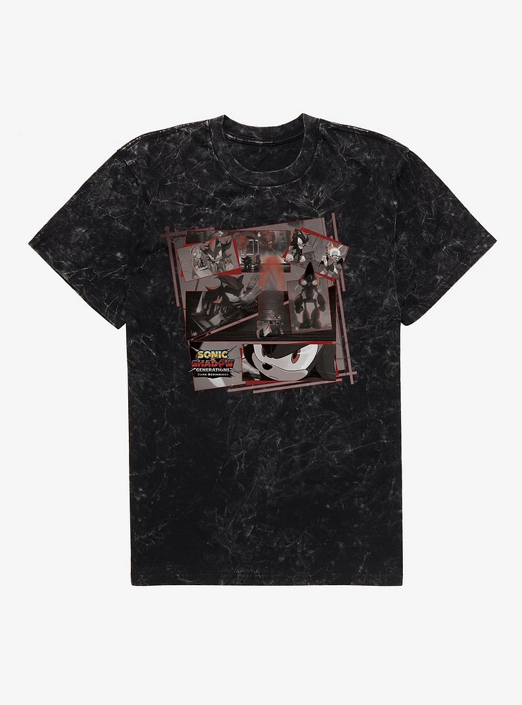 Sonic X Shadow Generations: Dark Beginnings Collage Mineral Wash T-Shirt