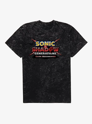 Sonic X Shadow Generations: Dark Beginnings Title Logo Mineral Wash T-Shirt