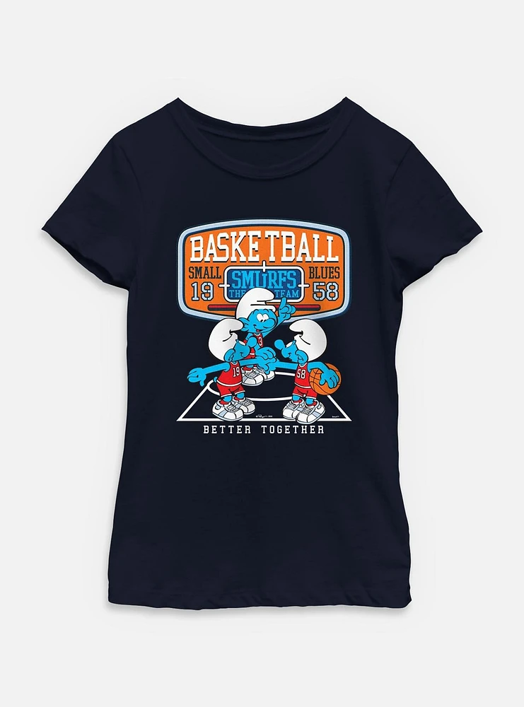 The Smurfs Basketball Better Together Youth Girls T-Shirt