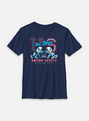 The Smurfs Blues vs Football Youth T-Shirt