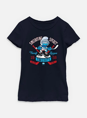 The Smurfs Smurfing Spirit Hockey Youth Girls T-Shirt