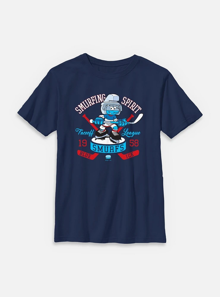 The Smurfs Smurfing Spirit Hockey Youth T-Shirt