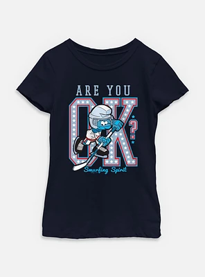 The Smurfs Are You Ok Hockey Youth Girls T-Shirt
