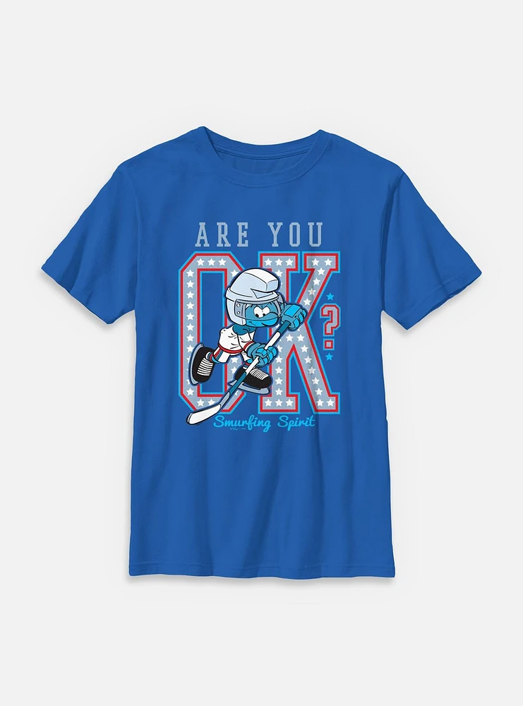 The Smurfs Are You Ok Hockey Youth T-Shirt