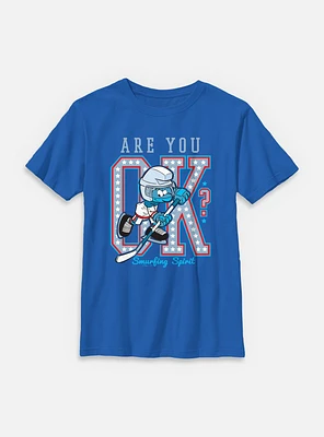The Smurfs Are You Ok Hockey Youth T-Shirt