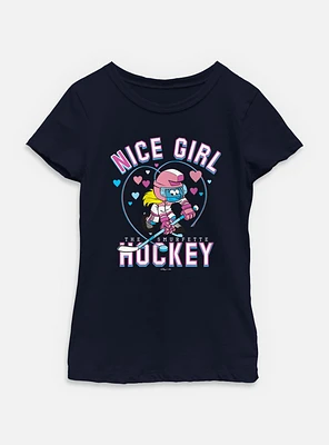 The Smurfs Nice Girl Hockey Youth Girls T-Shirt