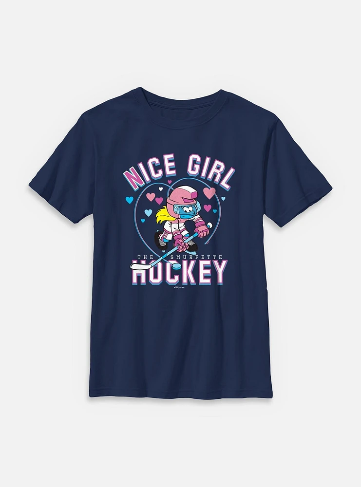 The Smurfs Nice Girl Hockey Youth T-Shirt