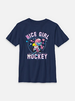 The Smurfs Nice Girl Hockey Youth T-Shirt