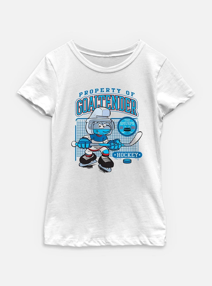 The Smurfs Property Of Goalternder Hockey Youth Girls T-Shirt