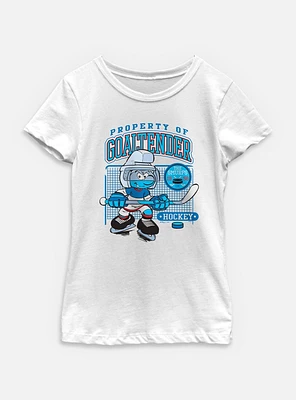 The Smurfs Property Of Goalternder Hockey Youth Girls T-Shirt