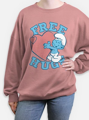 The Smurfs Free Hugs Womens Oversized Sweatshirt