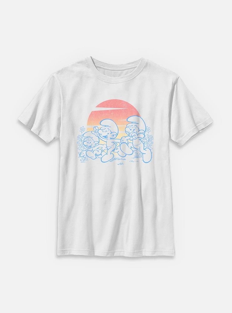 The Smurfs Pastel Sunset Youth T-Shirt