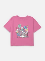 The Smurfs Mushroom Life Youth Girls Boxy Crop T-Shirt