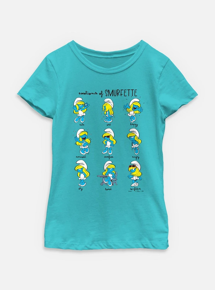 The Smurfs Emotions Of Smurfette Youth Girls T-Shirt