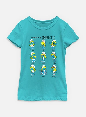 The Smurfs Emotions Of Smurfette Youth Girls T-Shirt