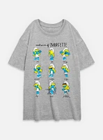 The Smurfs Emotions Of Smurfette Womens Oversized T-Shirt